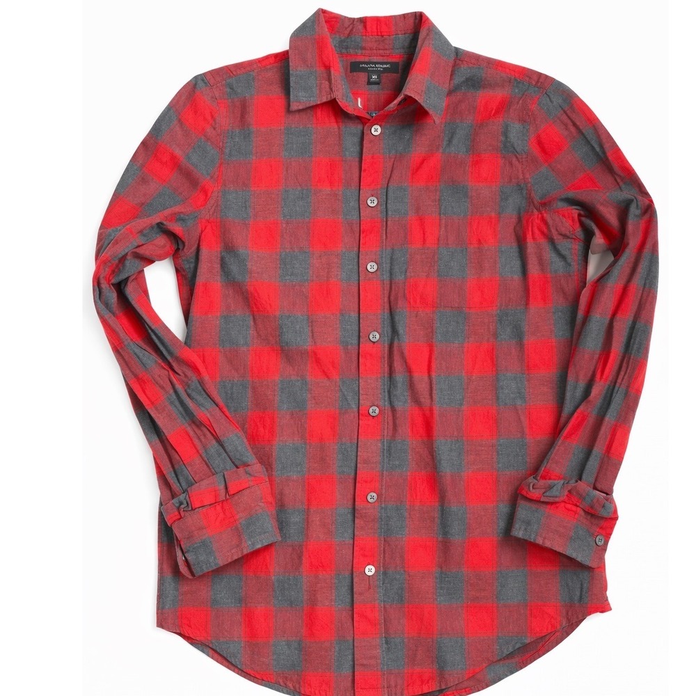 Banana‎ Republic Dillon Shirt Womens XS Red Buffalo Plaid Flannel Button down